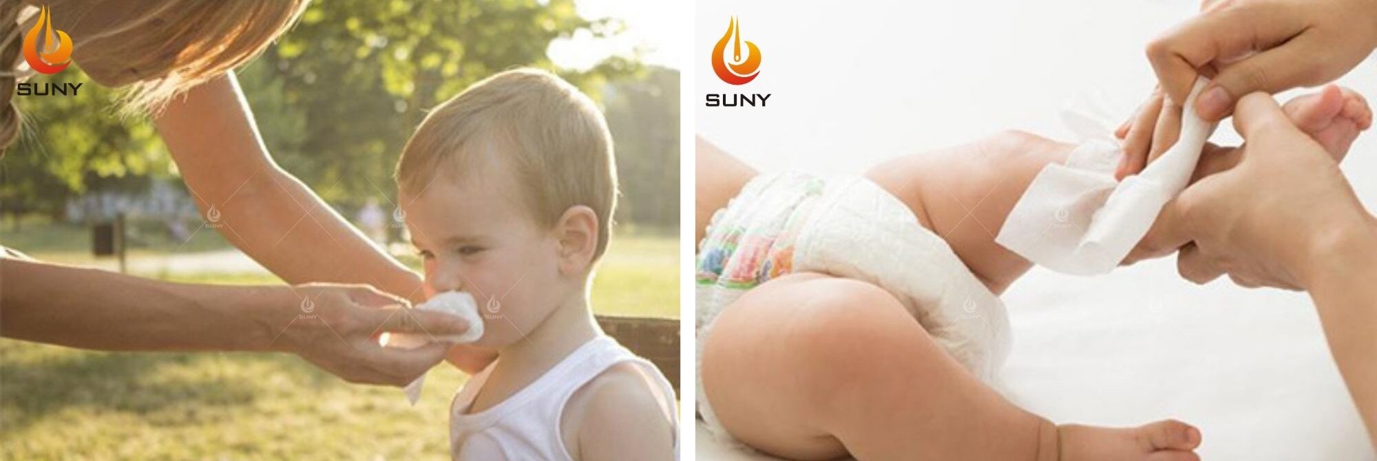 Application of baby wipes