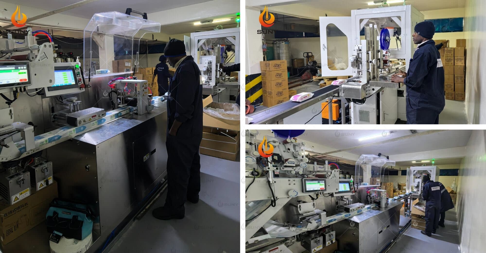 Kenya Site 6 Lanes Jumbo Roll Wet Wipes Production Line in Operation